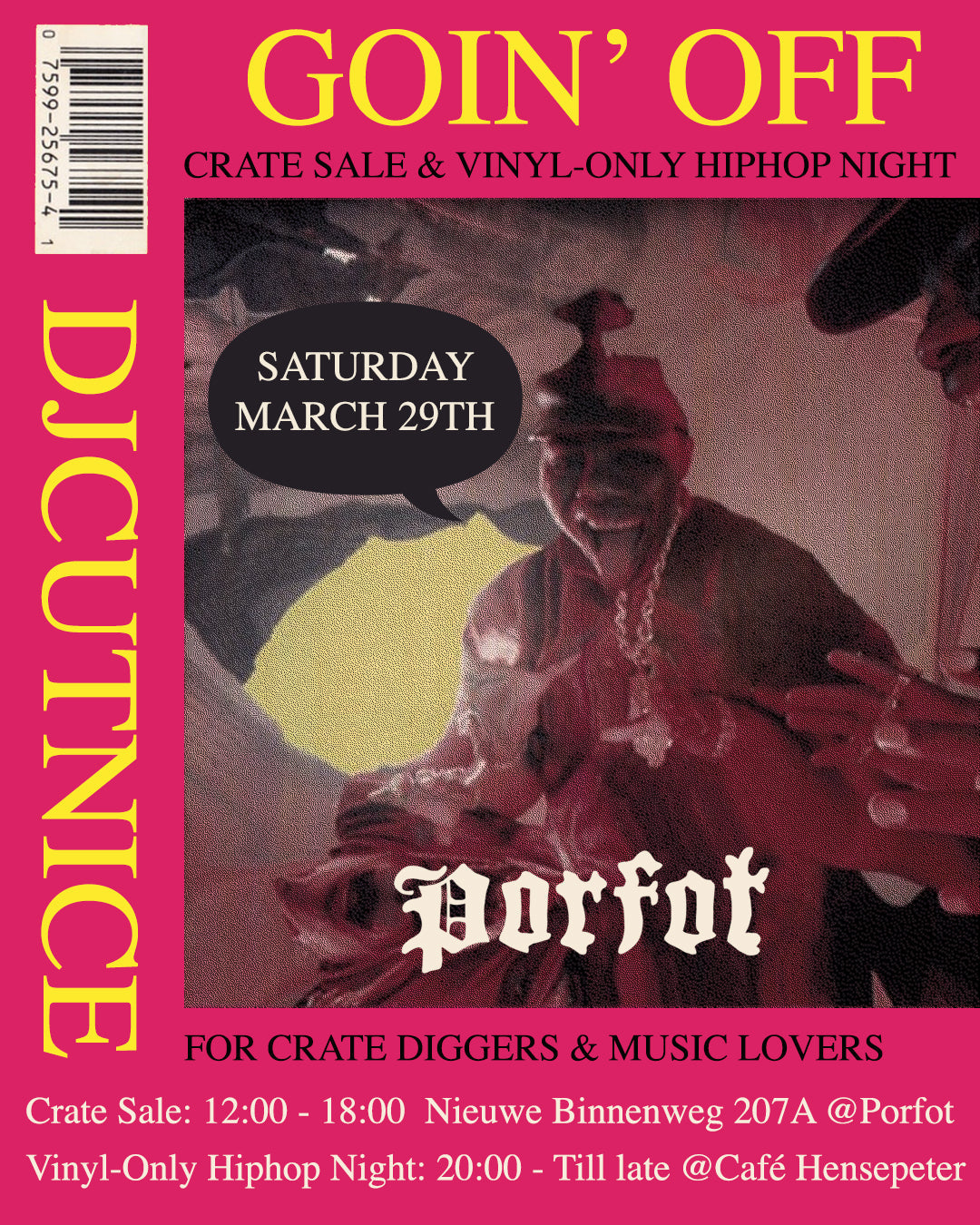 PORFOT X DJ CUTNICE: Crate Sale & Vinyl-Only Hip-Hop Night