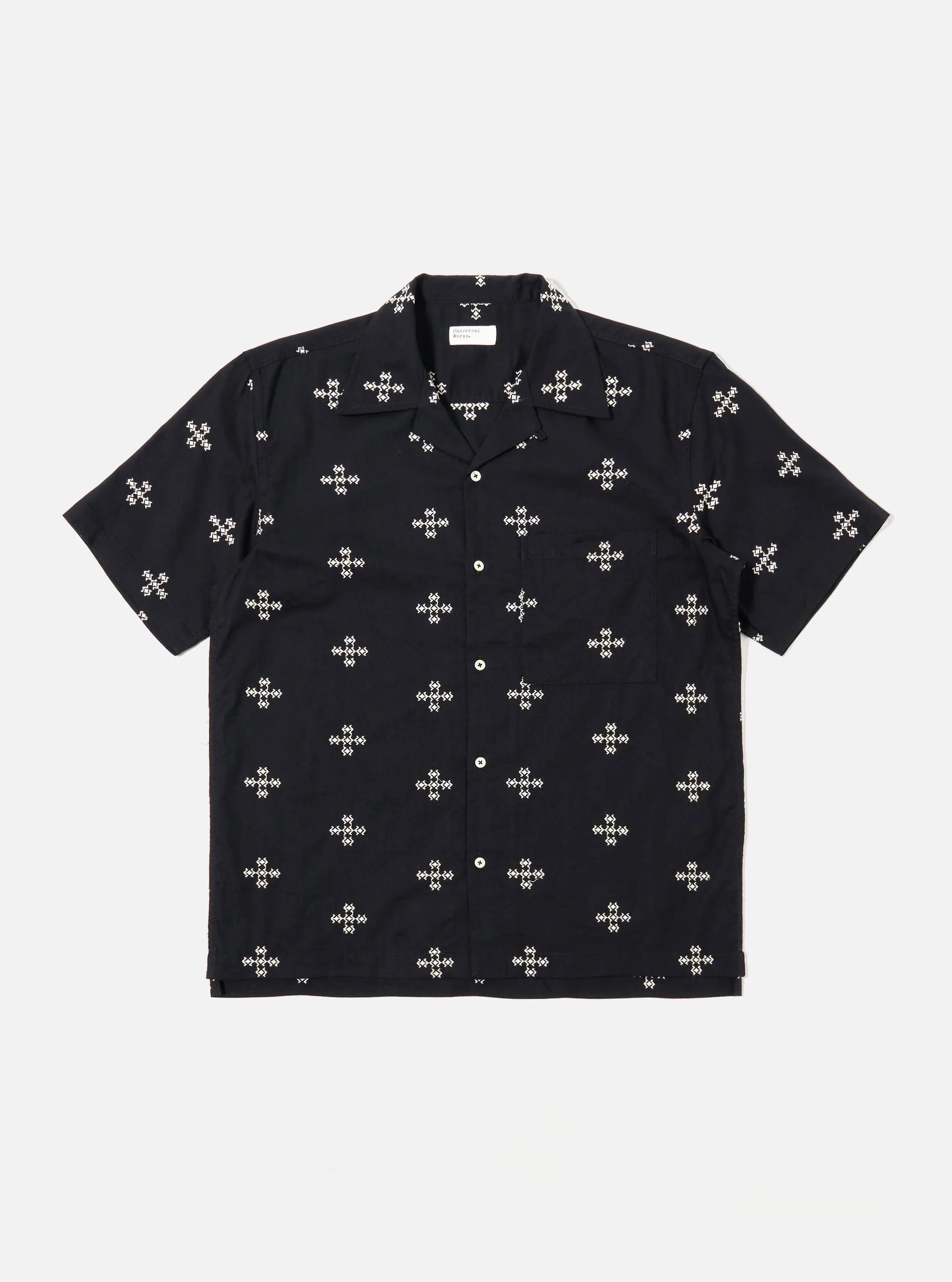 34156 CAMP SHIRT EMBROIDERED DIAMOND BLACK