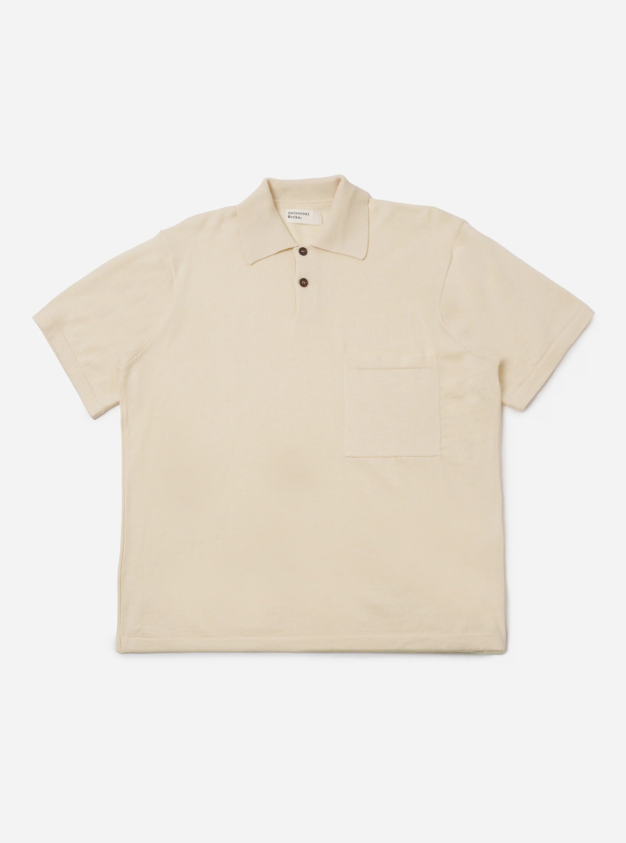 S/S PULLOVER KNIT SHIRT II WOOLCOT BIO ECRU