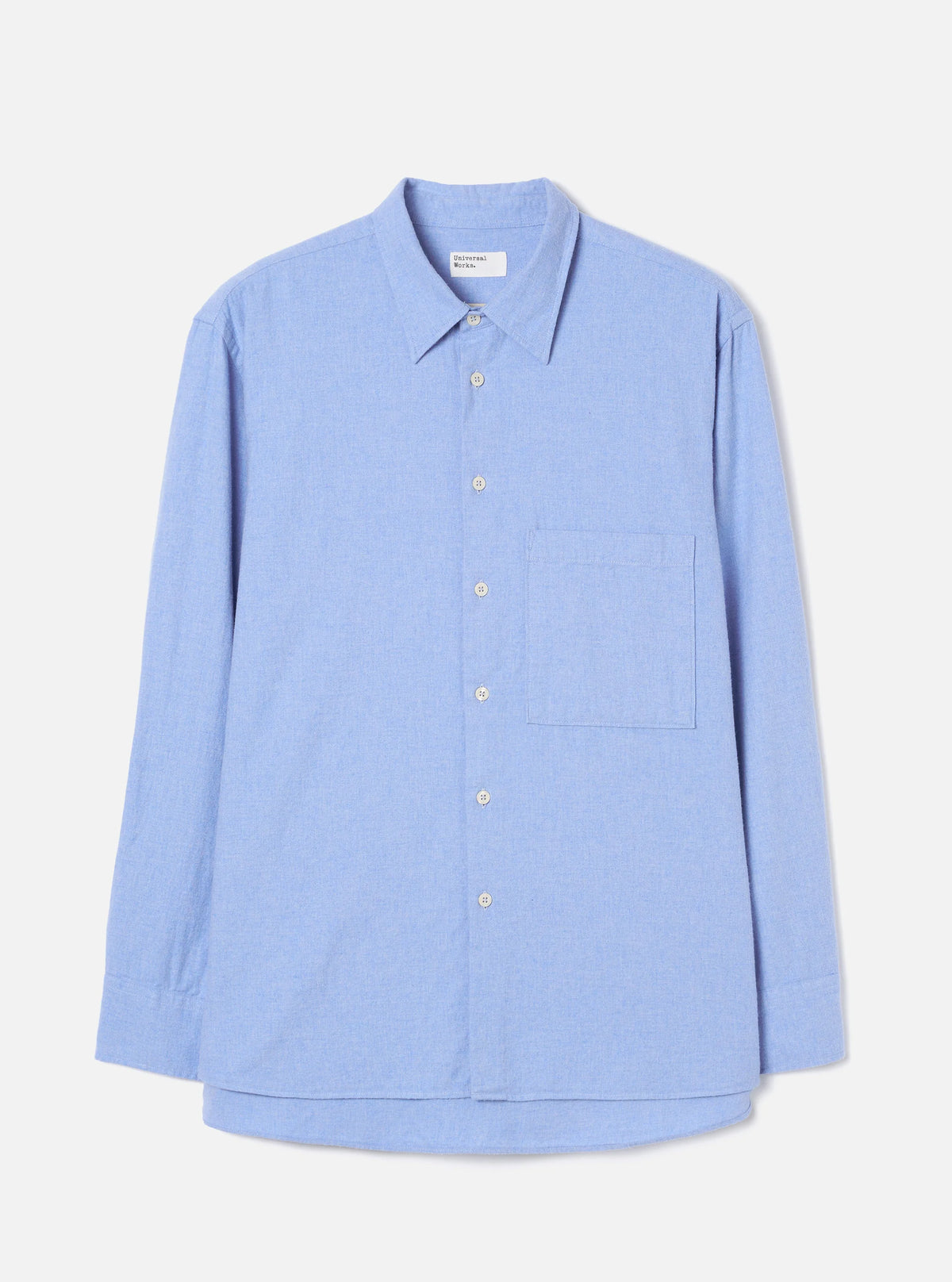 SQUARE POKCET SHIRT BRUSHED FLANNEL BLUE
