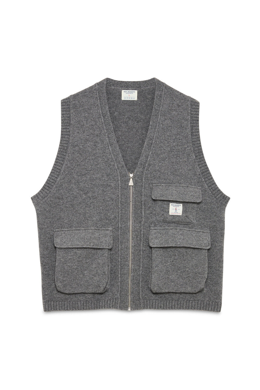 UTILITY VEST KNITTED MID GREY